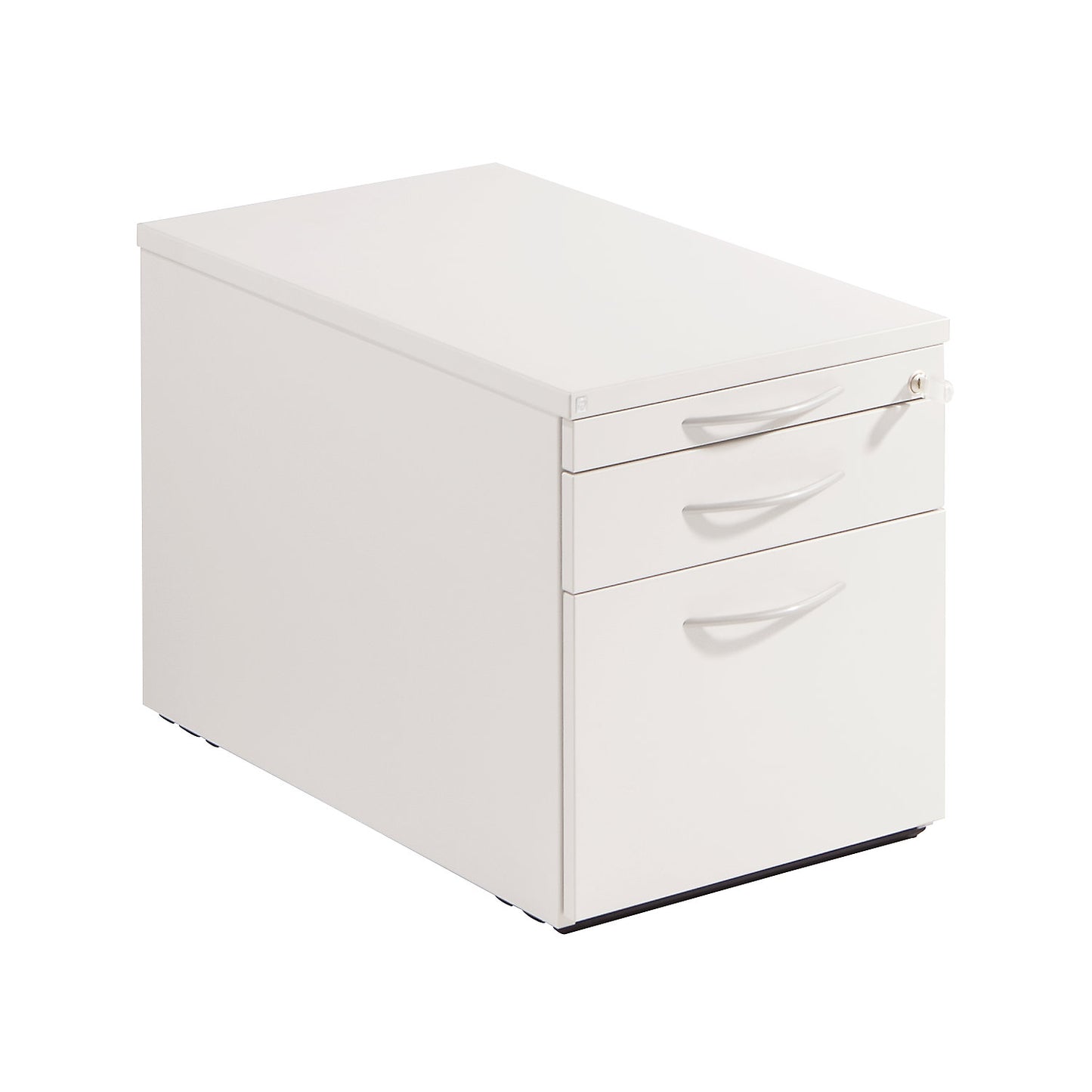 THEA - Mobile pedestal, utensil drawer, drawer, suspension file drawer, antique white.
