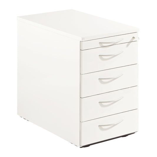 THEA - Fixed pedestal, utensil drawer, 4 drawers, antique white.