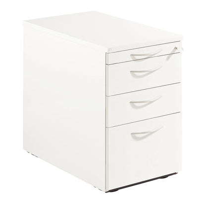THEA - Fixed pedestal, utensil drawer, 2 drawers, suspension file drawer, antique white.