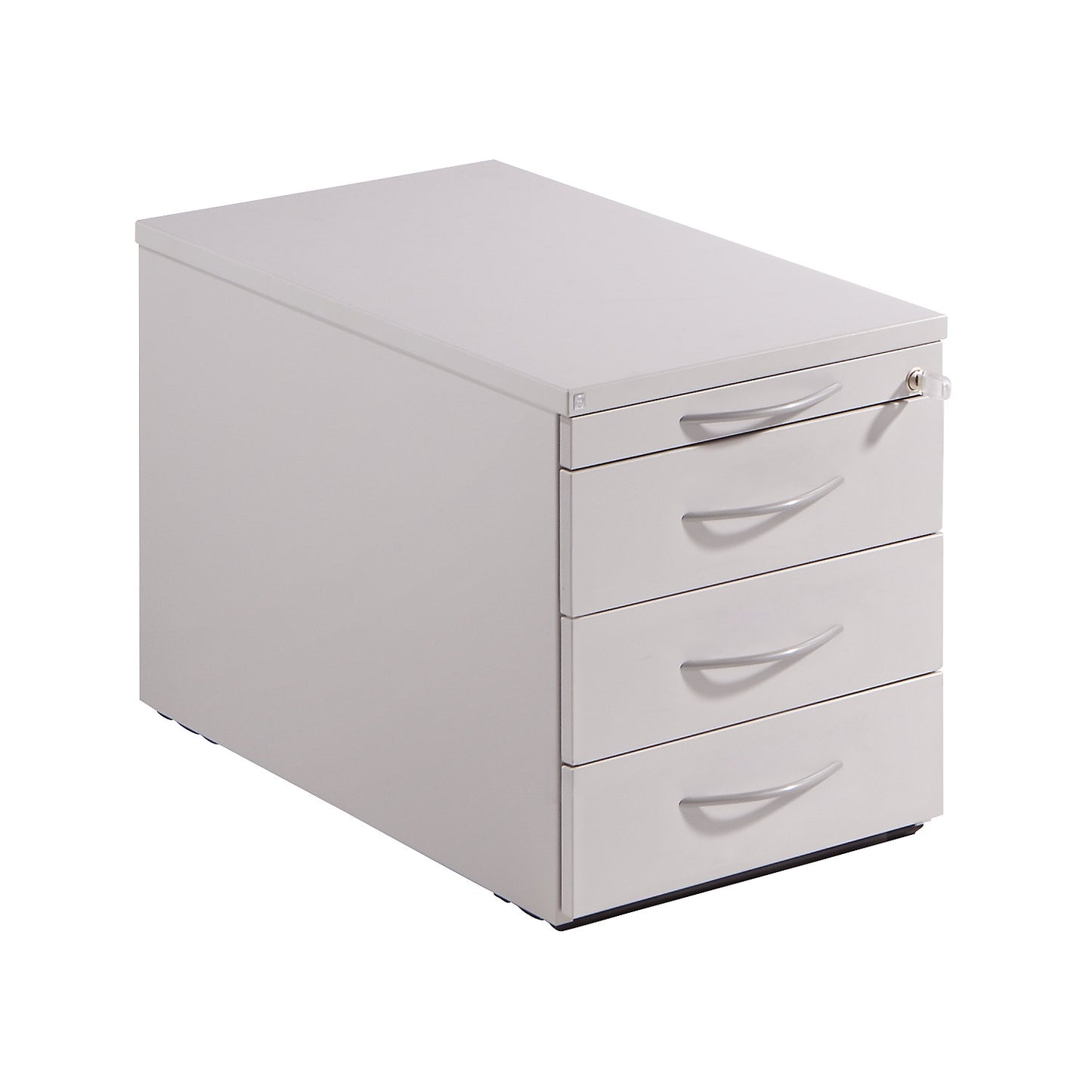 THEA - Mobile pedestal, utensil drawer, 3 drawers, light grey.
