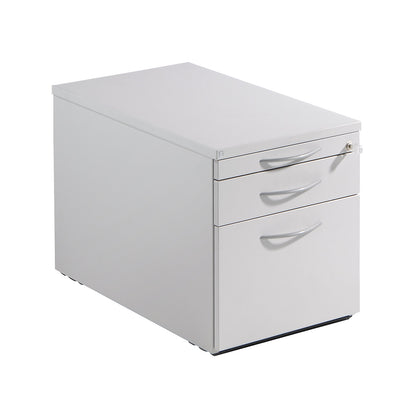 THEA - Mobile pedestal, utensil drawer, drawer, suspension file drawer, light grey.