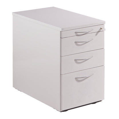 THEA - Fixed pedestal, utensil drawer, 2 drawers, suspension file drawer, light grey.