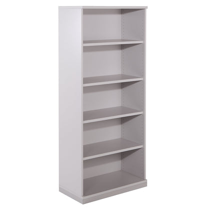 THEA - Shelf unit, 4 shelves, 5 file heights, light grey.