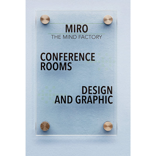 Door sign made of single pane safety glass, made of single pane safety glass, pack of 2, WxH 125 x 125 mm.