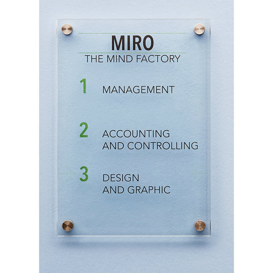 Door sign made of single pane safety glass, made of single pane safety glass, A4, pack of 2.