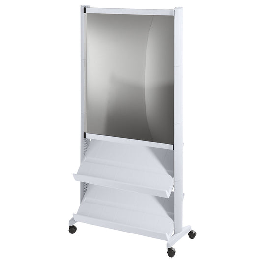 Brochure display stand made of polystyrene, for 6 x A4, aluminium silver / aluminium silver.