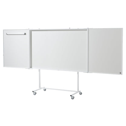 Folding whiteboard, complete set, sheet steel, enamel, 16:10 projection format.