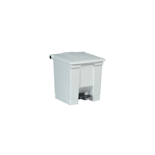 Foot pedal bin, industry, made of polyethylene, capacity 30 l, white.