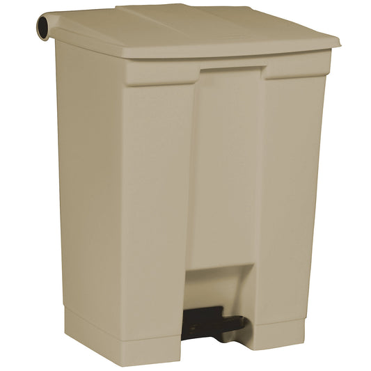 Foot pedal bin, industry, made of polyethylene, capacity 68 l, beige.
