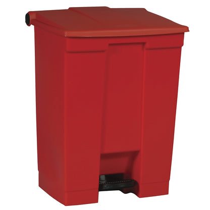 Foot pedal bin, industry, made of polyethylene, capacity 68 l, red.