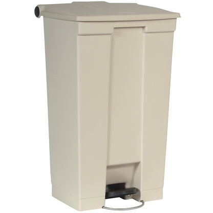 Foot pedal bin, industry, made of polyethylene, capacity 87 l, beige.