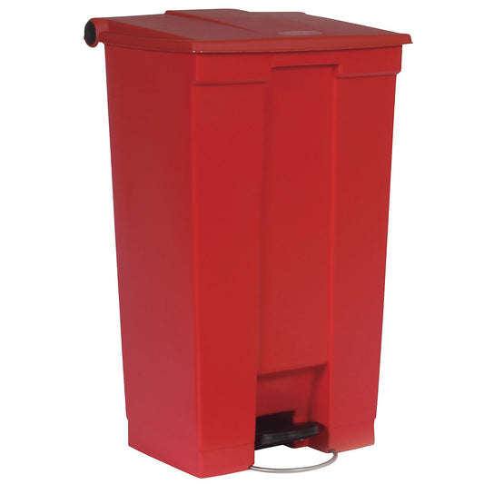 Foot pedal bin, industry, made of polyethylene, capacity 87 l, red.