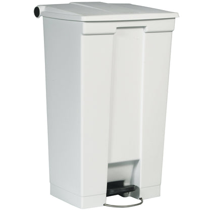 Foot pedal bin, industry, made of polyethylene, capacity 87 l, white.