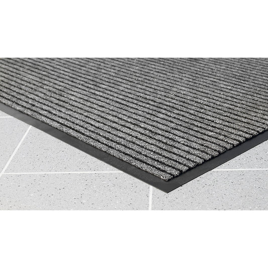Brush entrance matting, LxW 1500x900 mm, charcoal striped.