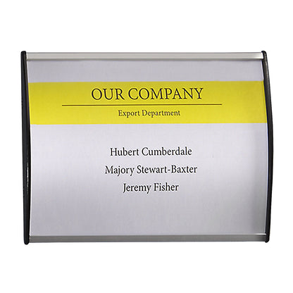 Aluminium door sign, portrait or landscape format, pack of 10, WxH 148 x 105 mm.