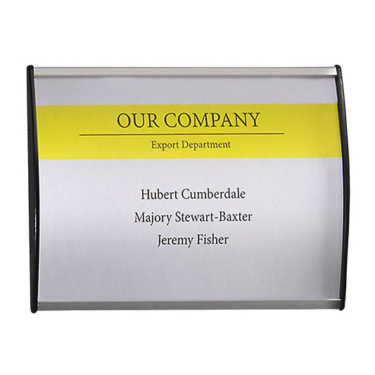 Aluminium door sign, portrait or landscape format, pack of 10, WxH 148 x 105 mm.