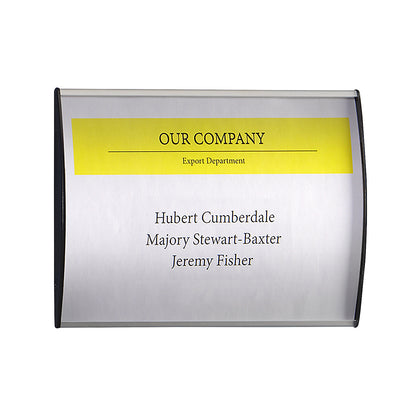 Aluminium door sign, portrait or landscape format, pack of 10, WxH 210 x 148 mm.