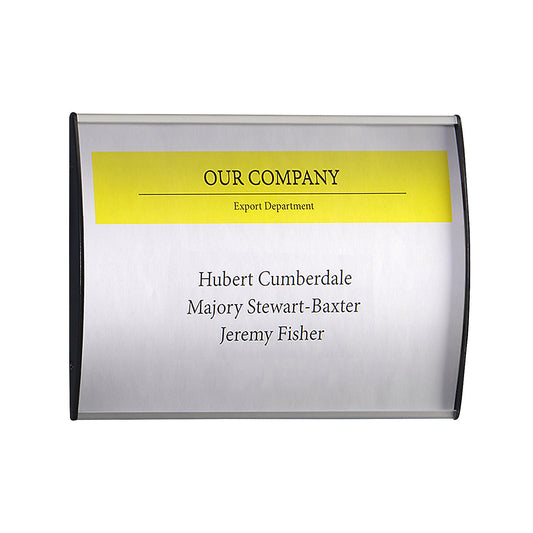 Aluminium door sign, portrait or landscape format, pack of 10, WxH 210 x 148 mm.
