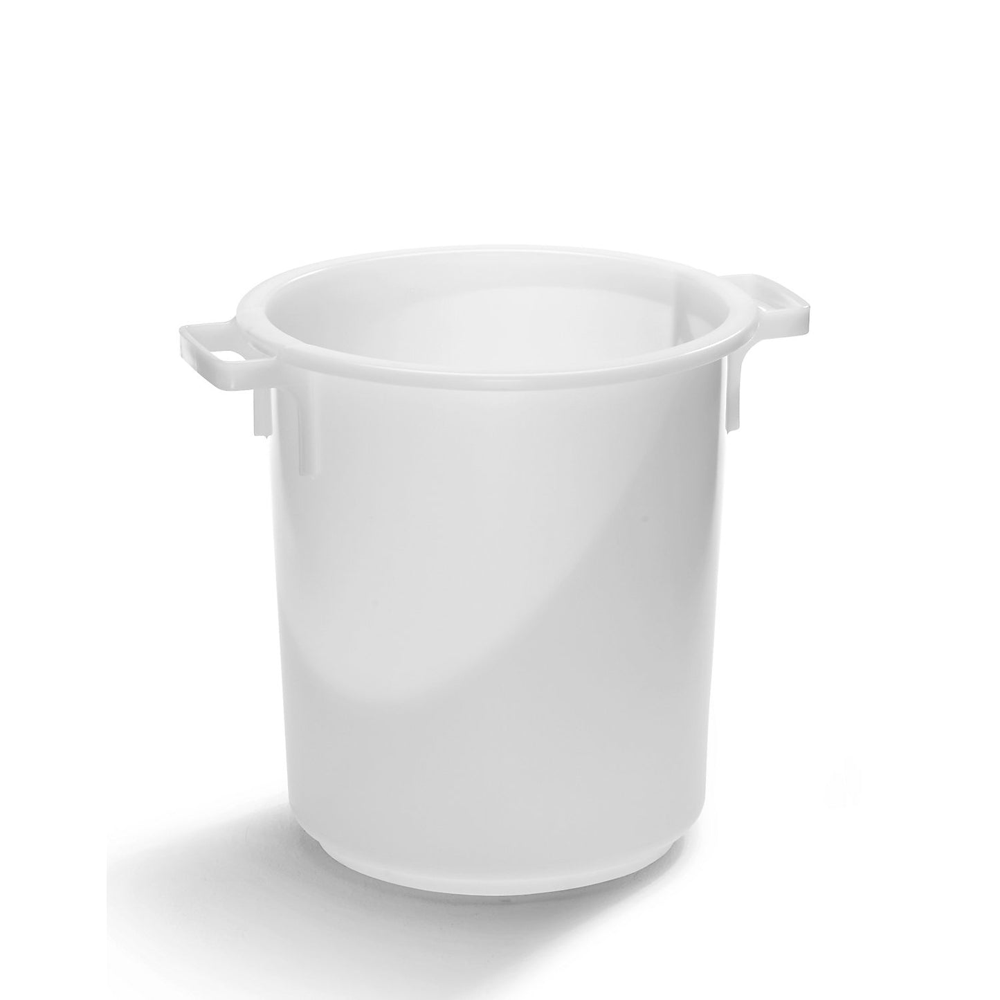 Cylindrical bin made of HDPE, food safe, capacity 40 l, height x external Ø (top) 455 x 420 mm, without lid.
