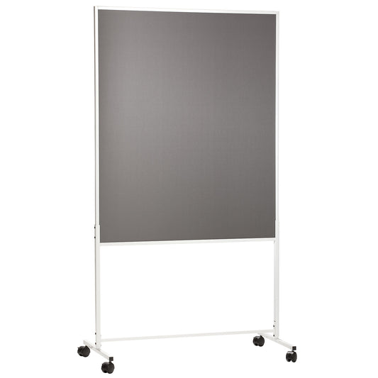 Pinboard, mobile, fabric cover, grey, HxWxD 1800 x 1000 x 500 mm, one-part.