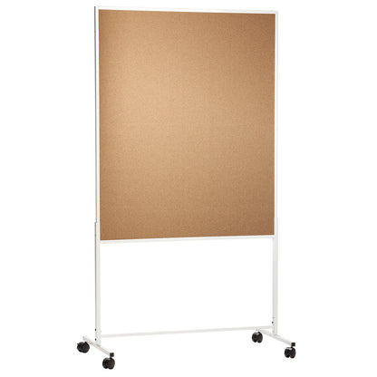 Pinboard, mobile, natural cork, HxWxD 1800 x 1000 x 500 mm, one-part.