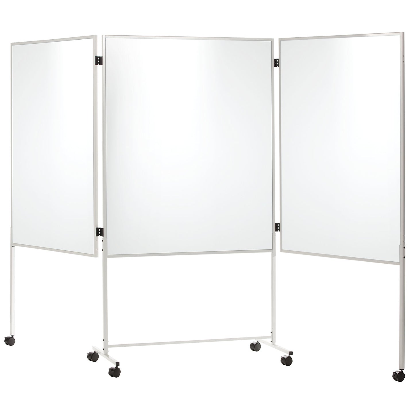 Pinboard, mobile, sheet steel white, HxWxD 1800 x 2800 x 500 mm, three-part.