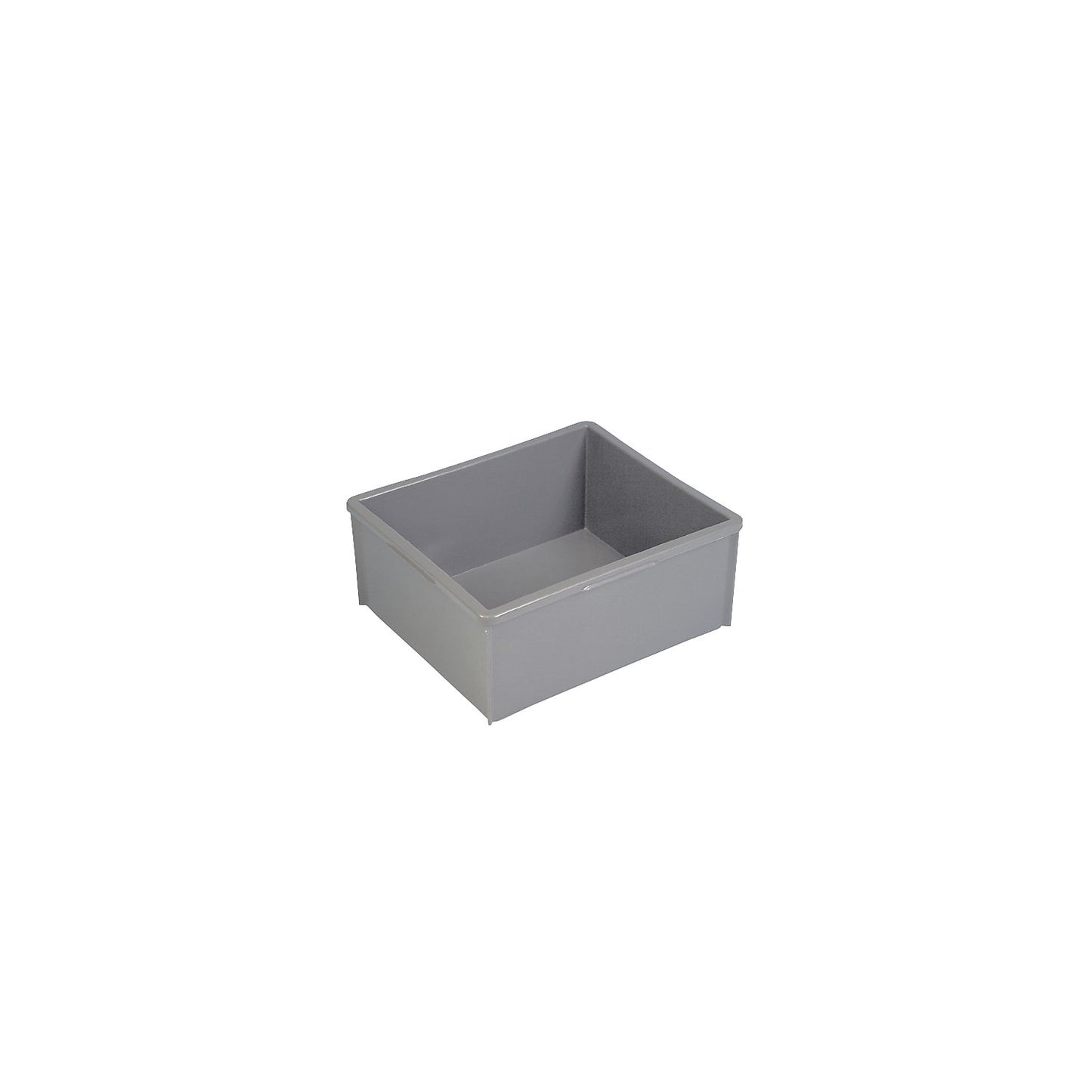 Stacking container made of polyethylene, without reinforcement ribs, capacity 30 l, grey.