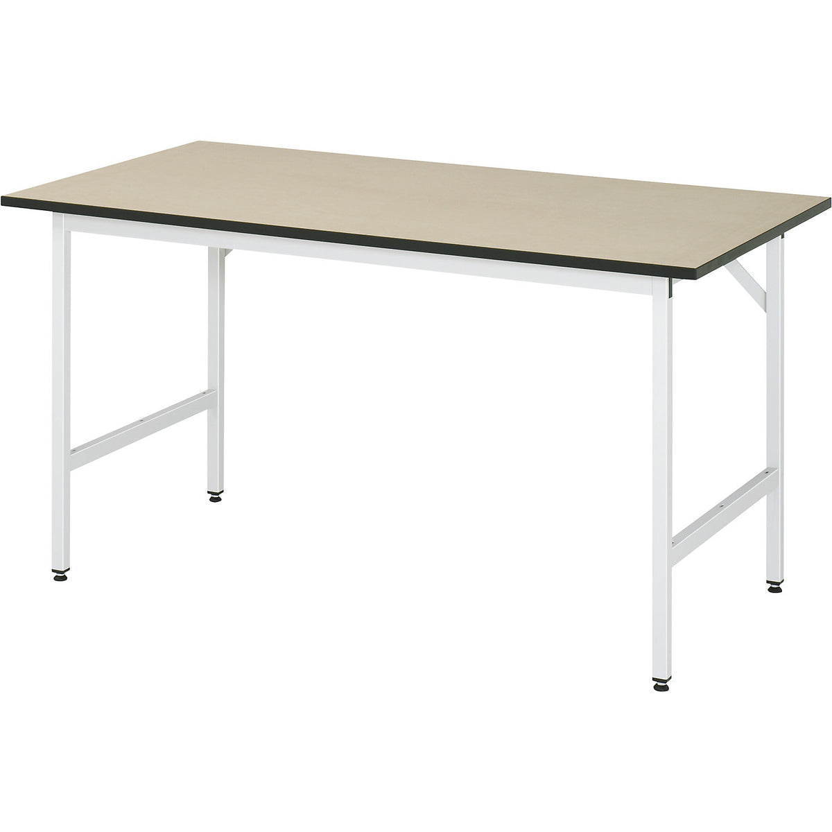 Work table, height adjustable, frame 30 x 30 mm, MDF panel, WxD 1500 x 800 mm, light grey.