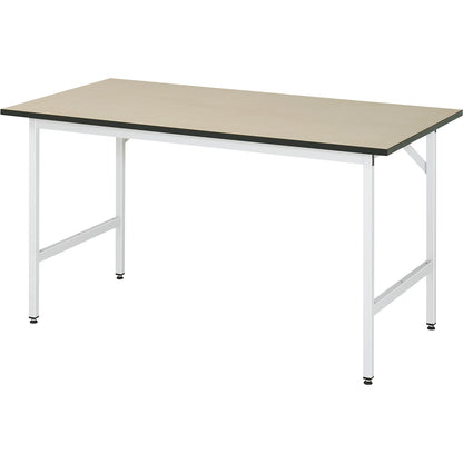 Work table, height adjustable, frame 30 x 30 mm, MDF panel, WxD 1500 x 800 mm, light grey.