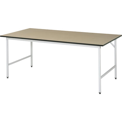 Work table, height adjustable, frame 30 x 30 mm, MDF panel, WxD 2000 x 1000 mm, light grey.