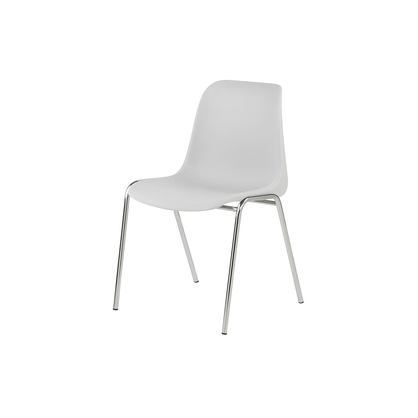 EUROPA plastic stacking chair, uncushioned, light grey seat, pack of 4.