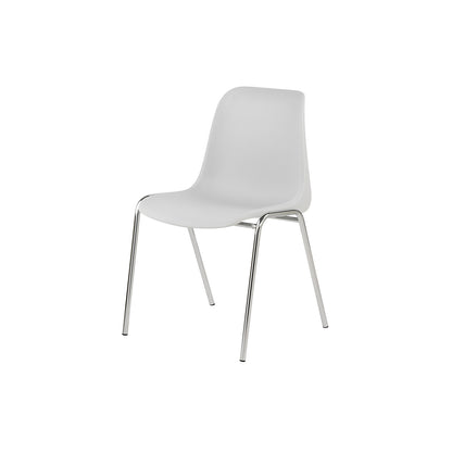EUROPA plastic stacking chair, uncushioned, light grey seat, pack of 4.