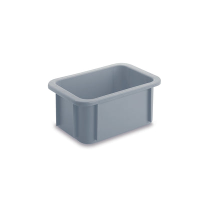 Stacking container made of polypropylene, capacity 5 l, external dimensions LxWxH 300 x 200 x 125 mm, grey.