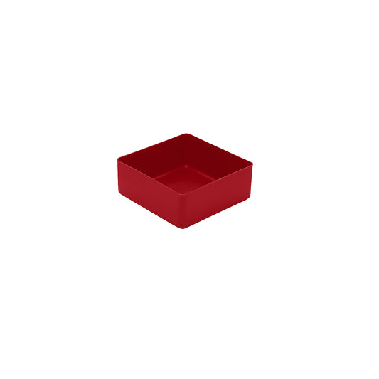 Bins, height 40 mm, red, LxW 99x99 mm, pack of 50.