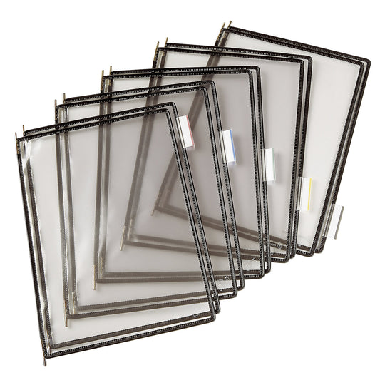 Clear view panel, pack of 10, for A4, black.