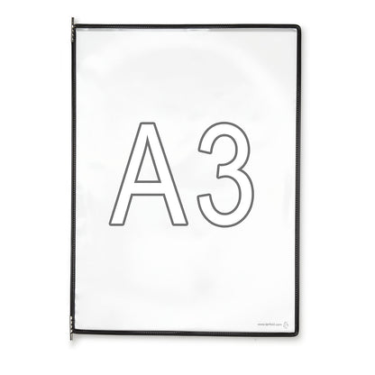 Clear view panel, pack of 10, for A3, black.