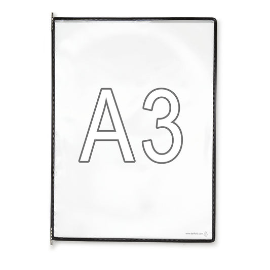 Clear view panel, pack of 10, for A3, black.
