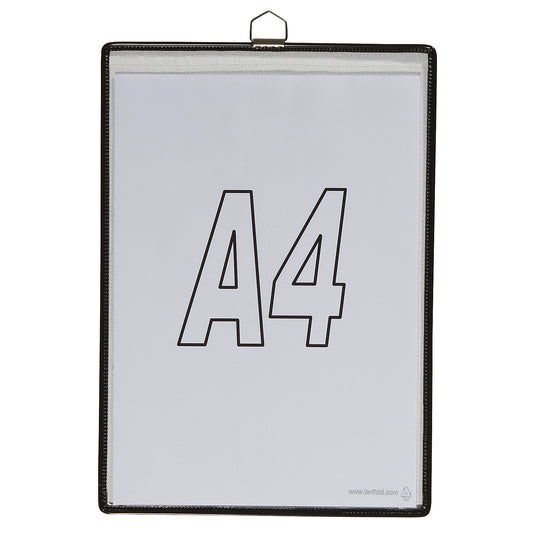Clear view pocket, for size A4, black, pack of 10.