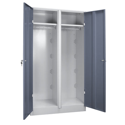München clean and dirty locker, 1 compartment with centre partition, W 1000 mm, light grey / blue grey.