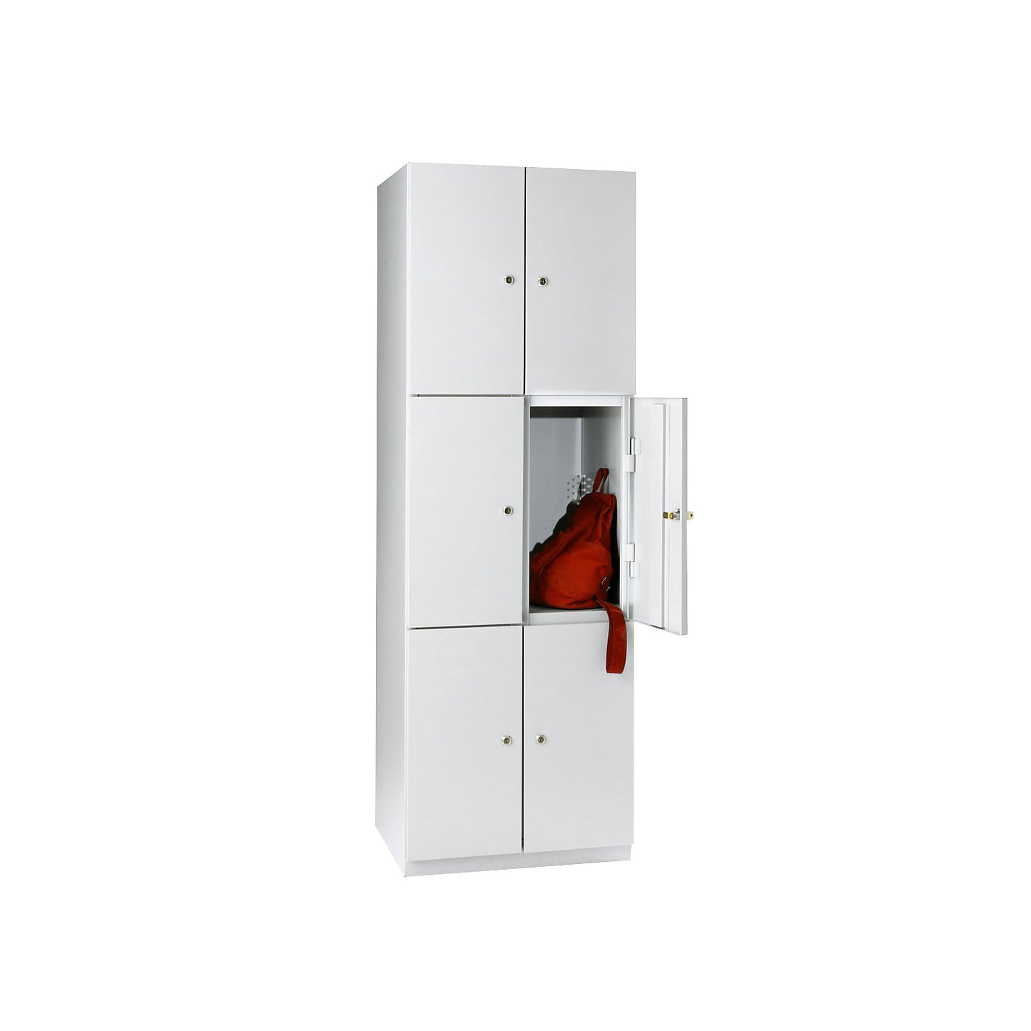 Frankfurt 3-fold compartment locker, 2 compartments, W 600 mm, light grey.