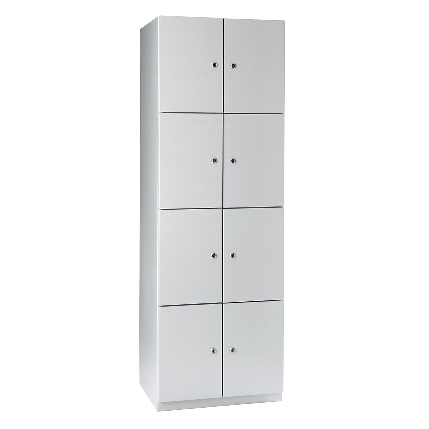 Frankfurt 4-fold compartment locker, 2 compartments, W 600 mm, light grey.