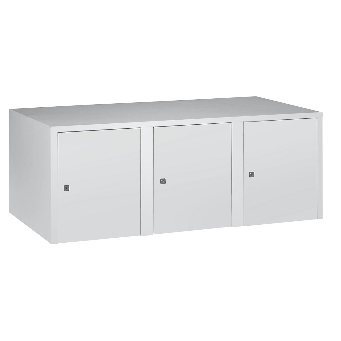 Munich add-on cupboard, 3 compartments, light grey, width 1200 mm.
