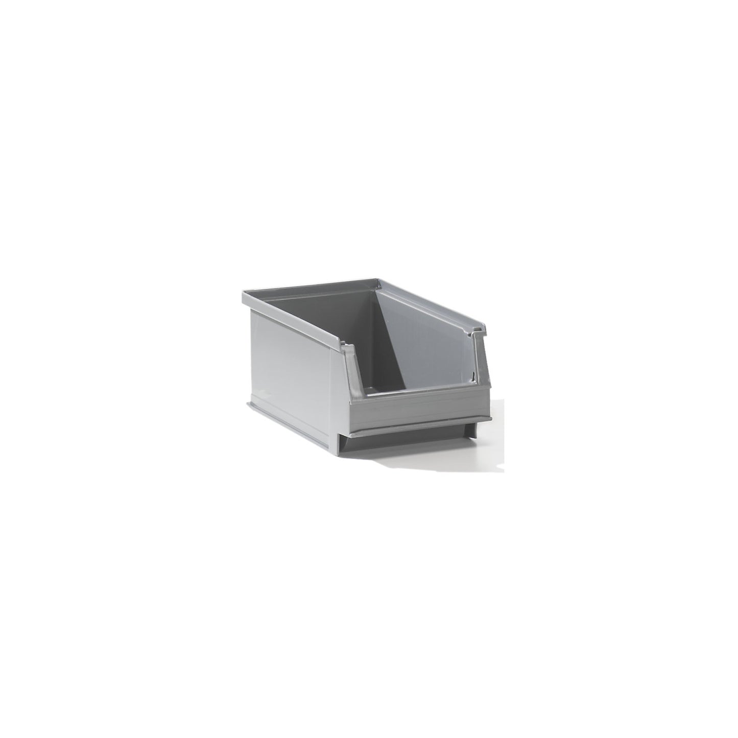Open fronted storage bin made of recycled PE, LxWxH 160 x 100 x 75 mm, grey, pack of 25.