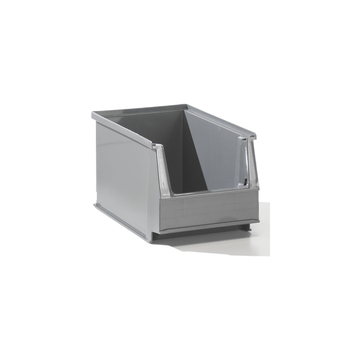 Open fronted storage bin made of recycled PE, LxWxH 230 x 140 x 130 mm, grey, pack of 25.