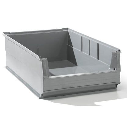 Open fronted storage bin made of recycled PE, LxWxH 500 x 305 x 145 mm, grey, pack of 14.