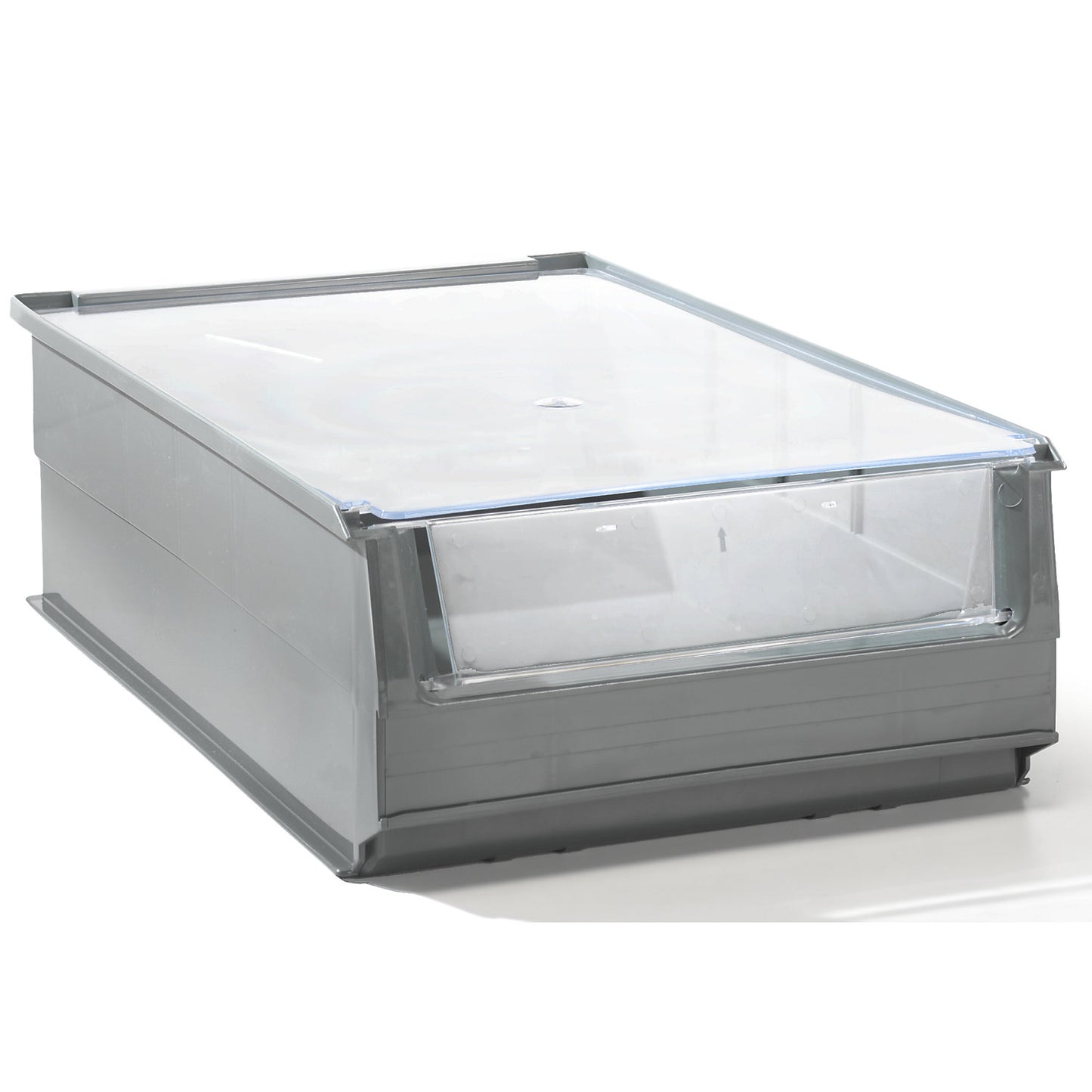 Open fronted storage bin made of recycled PE, LxWxH 500 x 305 x 145 mm, grey, pack of 14.