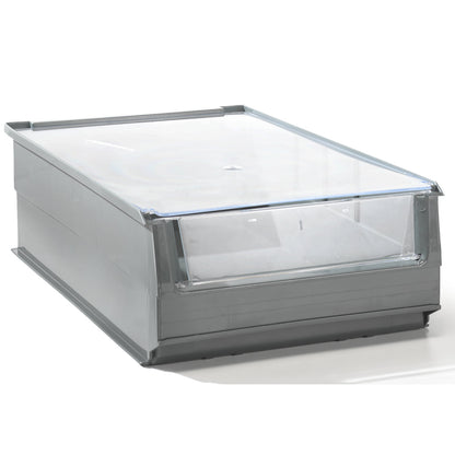 Open fronted storage bin made of recycled PE, LxWxH 500 x 305 x 145 mm, grey, pack of 14.