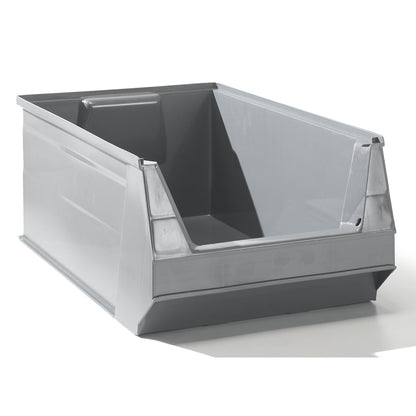 Open fronted storage bin made of recycled PE, LxWxH 500 x 305 x 200 mm, grey, pack of 10.