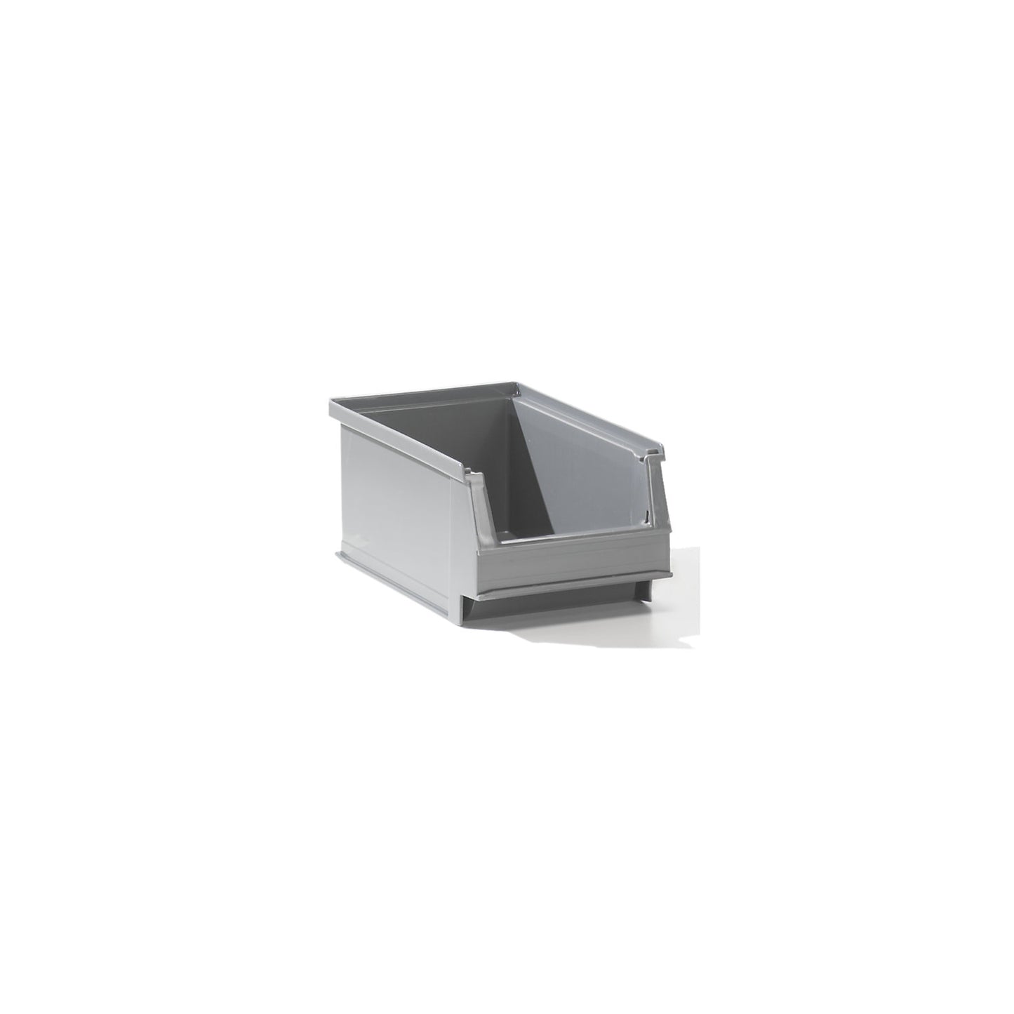 Open fronted storage bin made of recycled PE, LxWxH 160 x 100 x 75 mm, grey, pack of 50.
