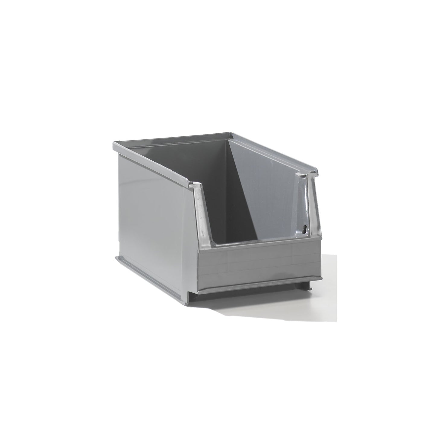 Open fronted storage bin made of recycled PE, LxWxH 230 x 140 x 130 mm, grey, pack of 50.